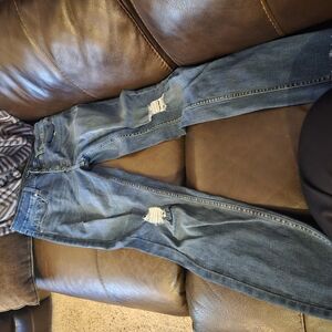 Distressed Blue Jeans